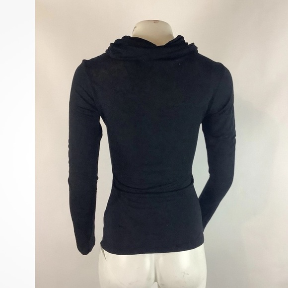 James Perse Sz 1 S Cowl Neck Long Sleeve Pullover Top Black 100% Tencel - Picture 3 of 6